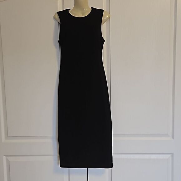 Zara Pencil Sleeveless Midi Dress Small Black - Picture 2 of 16